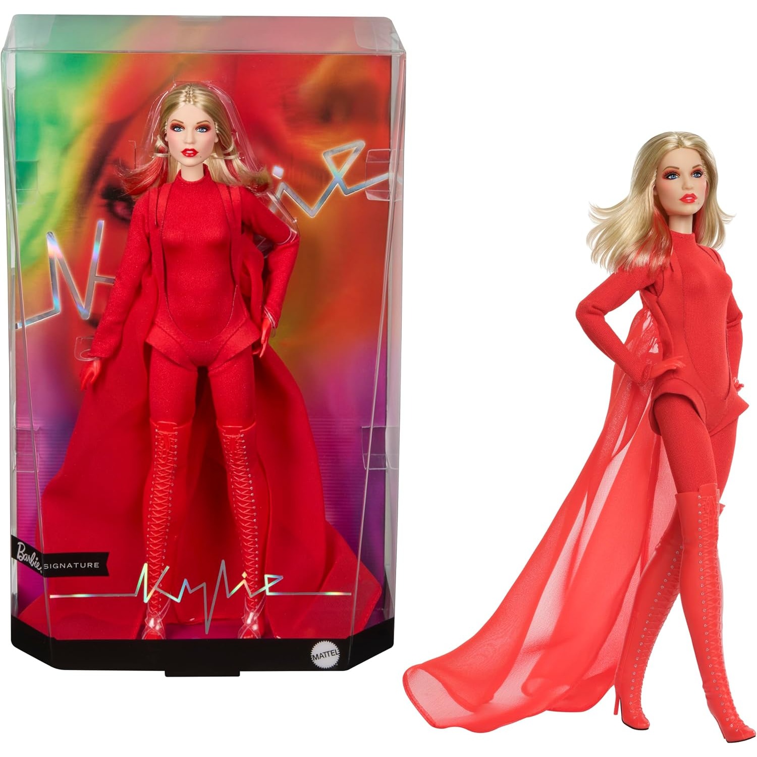 Mattel Toy Barbie - マテル社製、バービー・シグネチャードール、カイリー・ミノーグ、関節可動式、コレクション用、クリスマスや誕生日プレゼントに最適。
