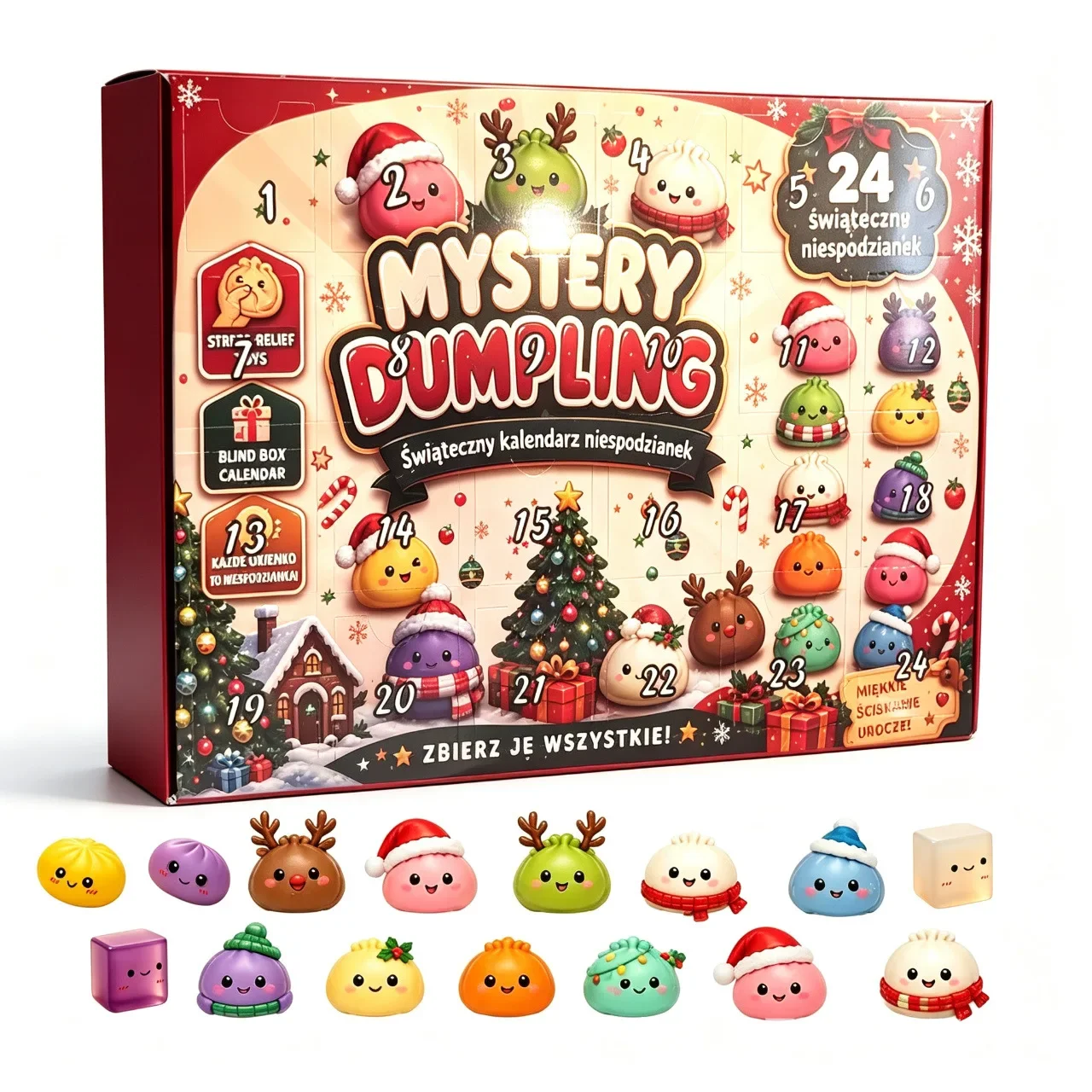 24個入り クリスマスアドベントカレンダー かわいい団子型  - Mystery Box Blind Bag のレビューと価格