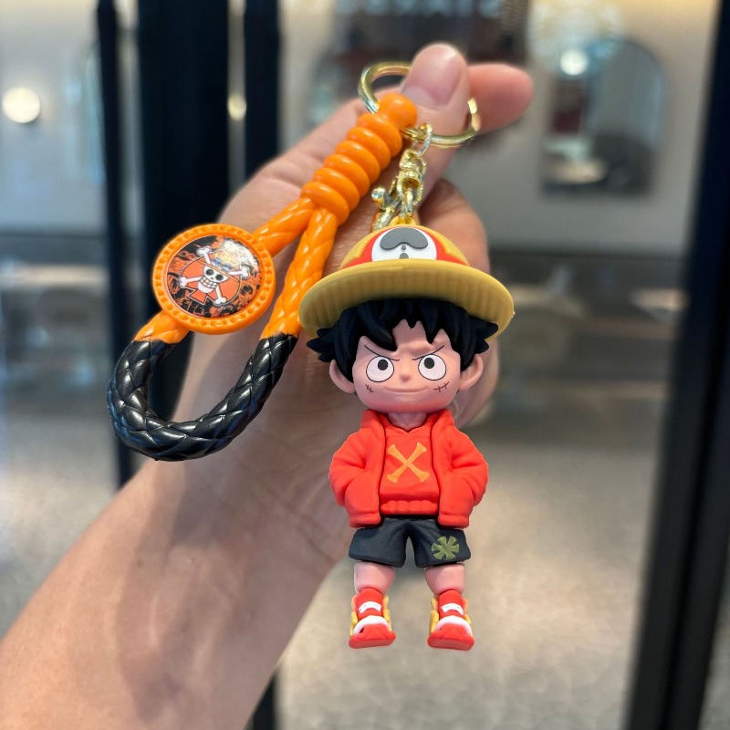 新しい漫画織りワンピースキーホルダー ルフィ人形キーリングペ - Vinyl Figure Blank のレビューと価格