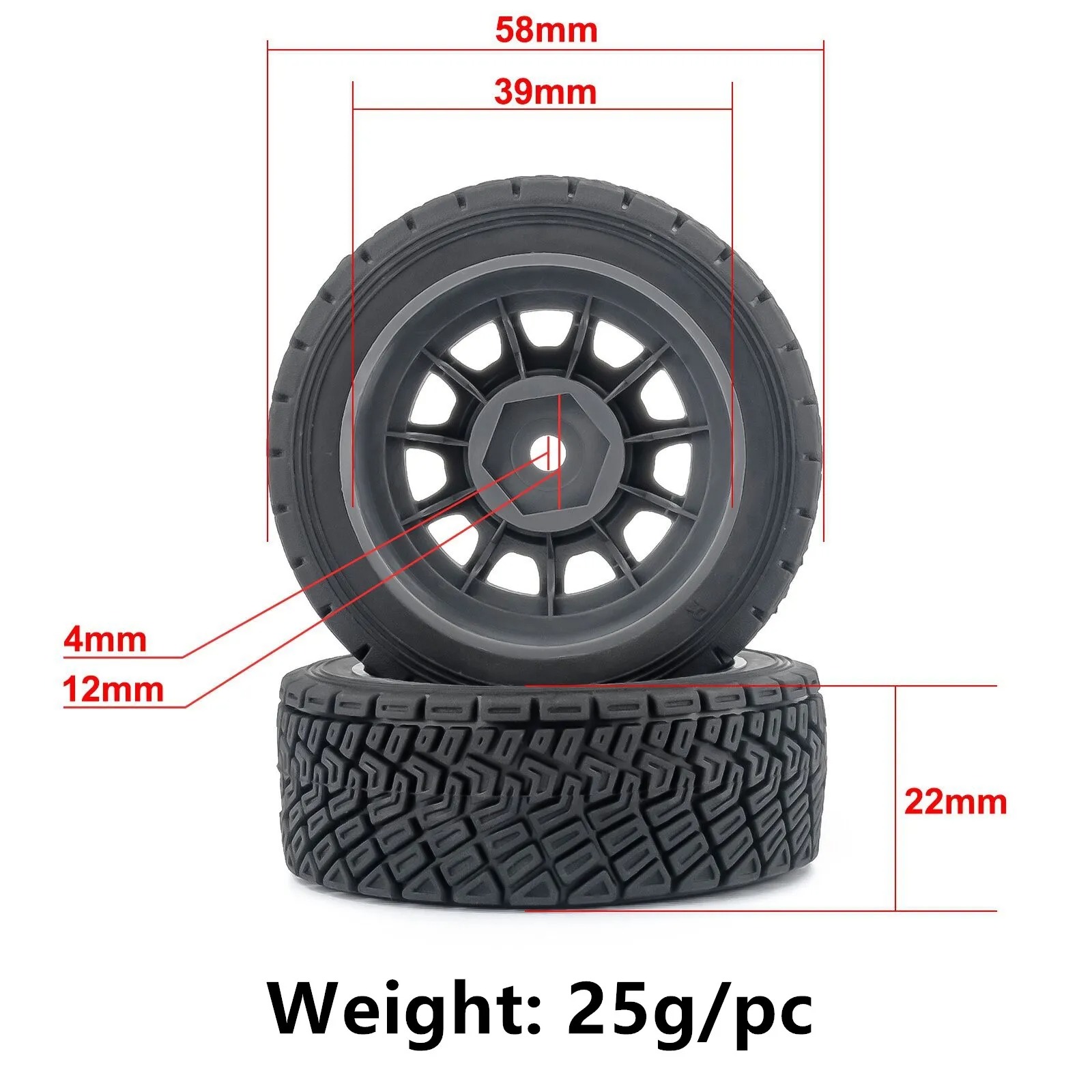 4個入り 1/14 RC WRC ラリータイヤ ホイールリム - Tamiya Model Rc Car のレビューと価格