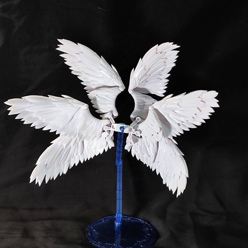 白と黒の6羽の天使の羽モデルアクセサリー、アニメアクションフ - Action Figure Stand のレビューと価格
